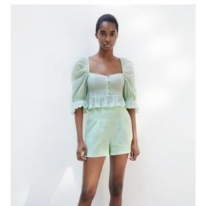 ZARA Green Blouse!! Size small!